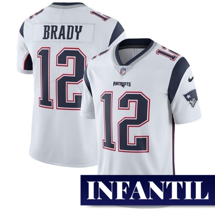 Jersey Youth New England Patriots White - Tom Brady 12